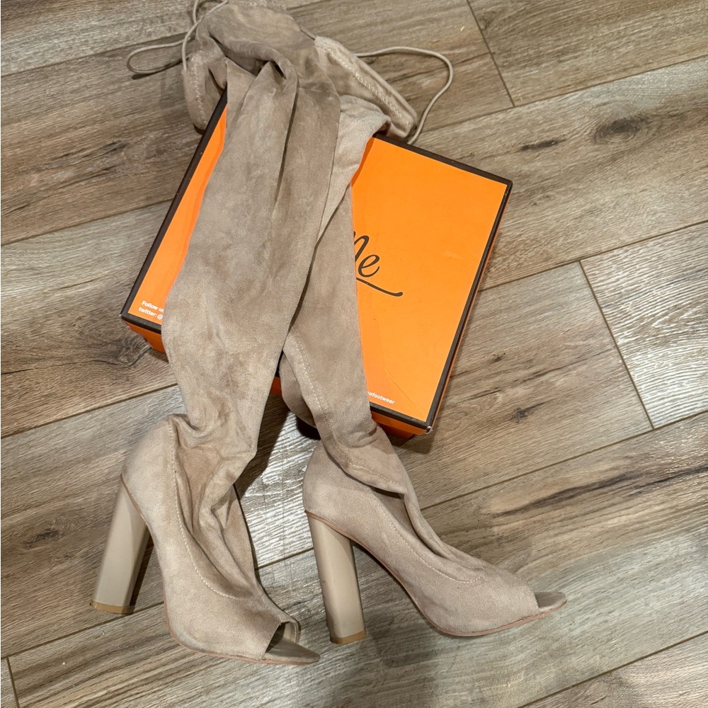 Fashionnova Thigh High Nude boots